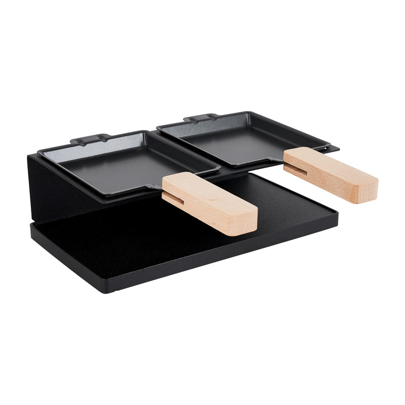 Raclette 2 persoons - zwart - metaal