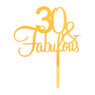 Tasty Me cake topper - 30 & fabulous - goud