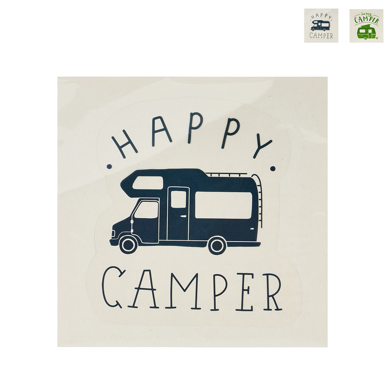 ontwerp Vernederen Rekwisieten Stickers happy camper - diverse soorten - 14x13 cm | Xenos