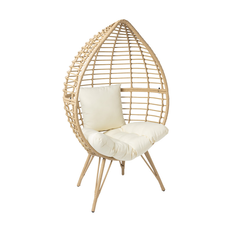 ONWAAR Civic stof in de ogen gooien Egg chair naturel - 90x64x155 cm | Xenos