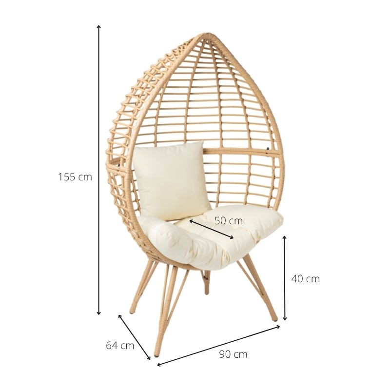 schermutseling String string twee Egg chair naturel - 90x64x155 cm | Xenos