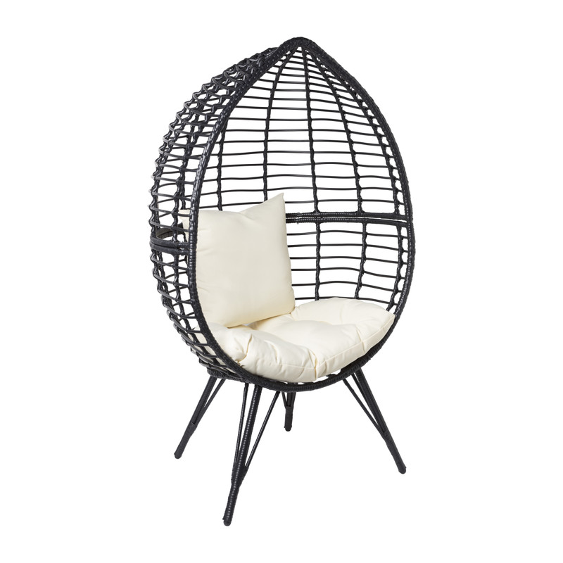 Egg chair zwart 90x64x155 cm Xenos