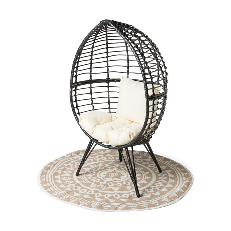 Transparant type cabine Egg chair zwart - 90x64x155 cm | Xenos