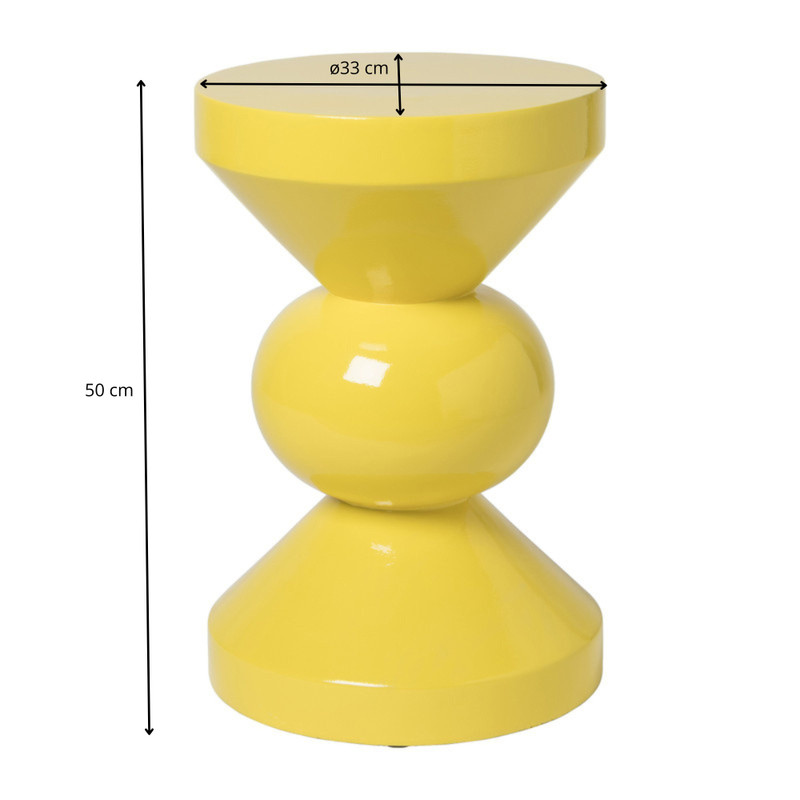 Bijzettafel diabolo - geel - ø33x50