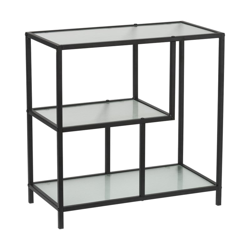 Vakkenkast Memphis - glas/ijzer - 60x60x30 cm