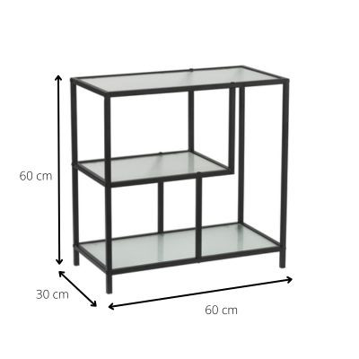 Vakkenkast Memphis - glas/ijzer - 60x60x30 cm