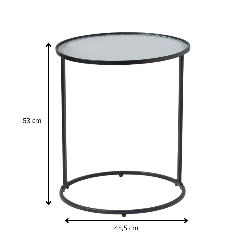 Bijzettafel Memphis - zwart - ø45.5x53 cm