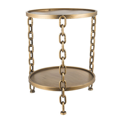 bord stoel omvatten Bijzettafeltje Chains - goudkleurig - 45x52 cm | Xenos