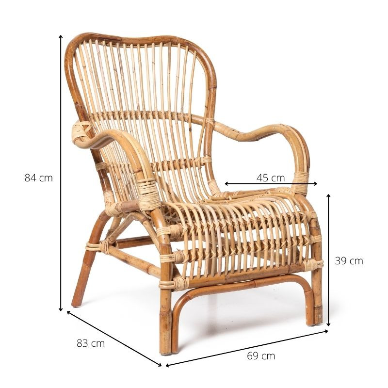 Snor poeder oplichterij Rotan fauteuil Bandung - naturel - 83x69x84 cm | Xenos