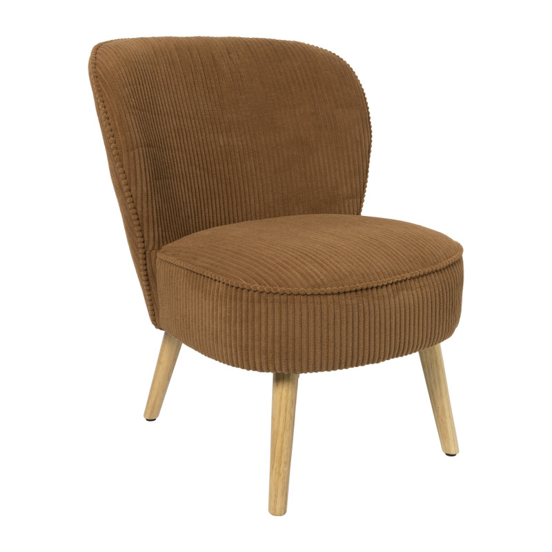 Fauteuil Didi corduroy - bruin - 77x60x69 cm