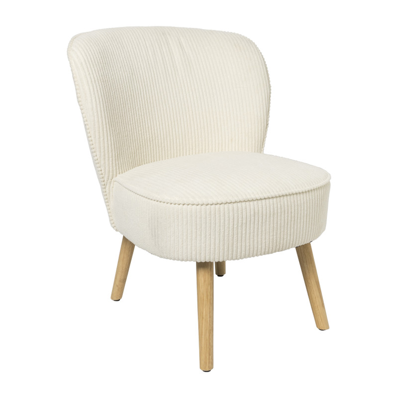 Fauteuil Didi corduroy - wit - 77x60x69 cm