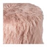 Poef fluffy - roze - 38x42x42 cm