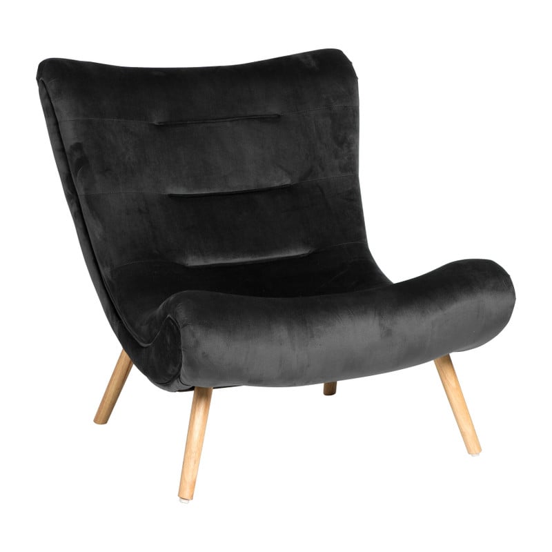Verwisselbaar koelkast bed Loungestoel Bahama - zwart - 81x93x95 cm | Xenos