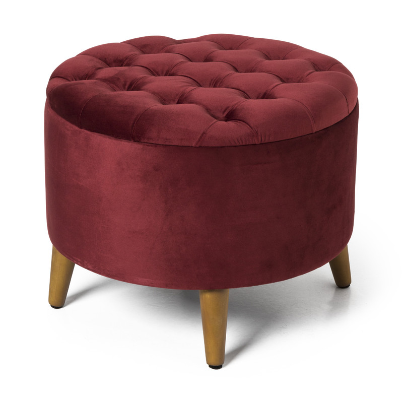 Wolkenkrabber Menagerry dood gaan Opbergpoef rond - rood - ⌀50x40 cm | Xenos
