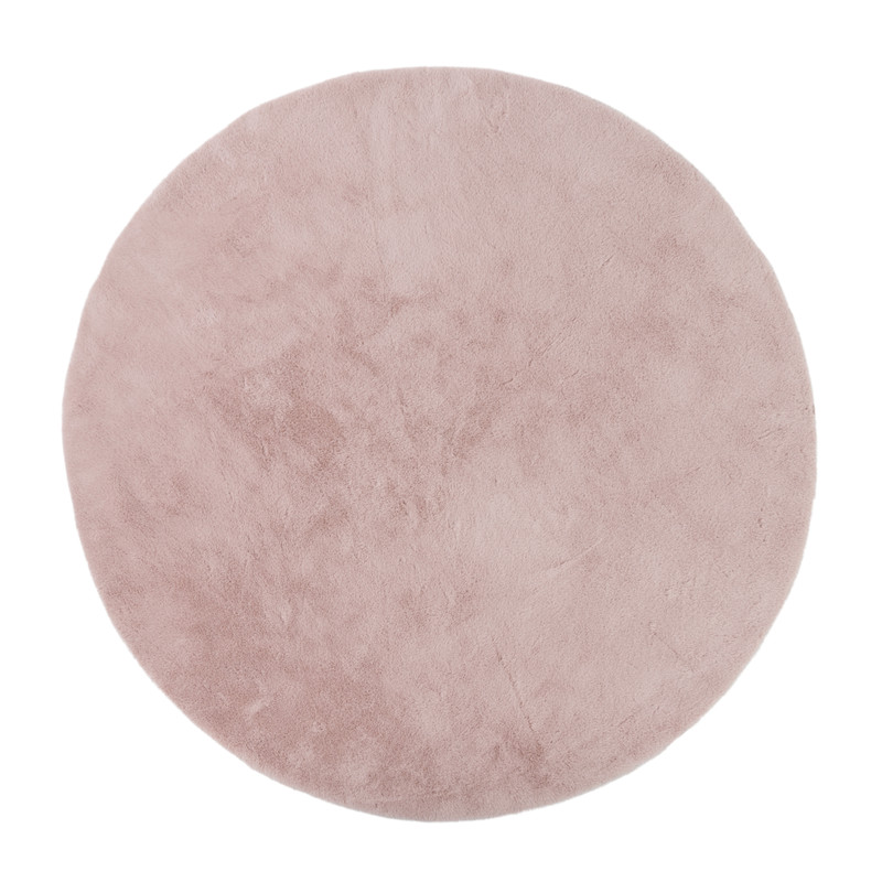 Vloerkleed fluffy rond - roze - ø120 cm