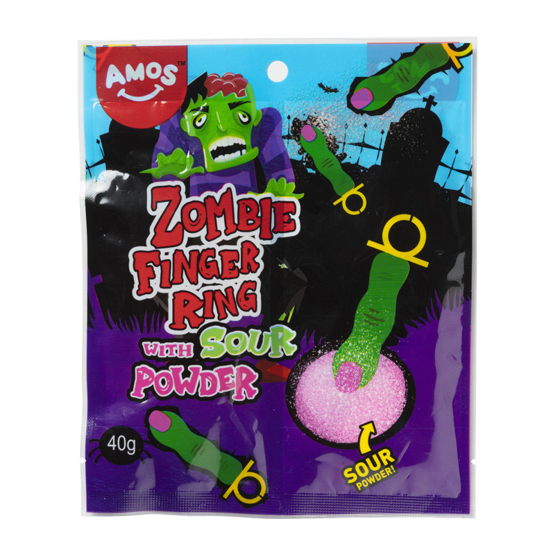 Halloween snoep - zombie ring lolly&apos;s - 40 gram