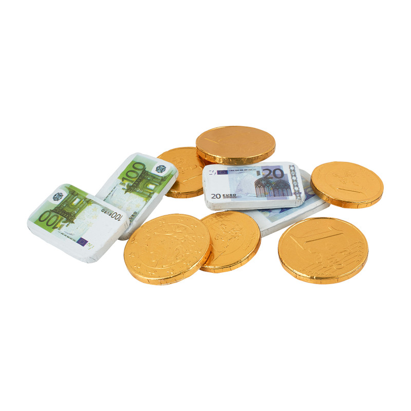Crack pot dwaas Uitrusting Chocolade munten en biljetten - 100 g | Xenos